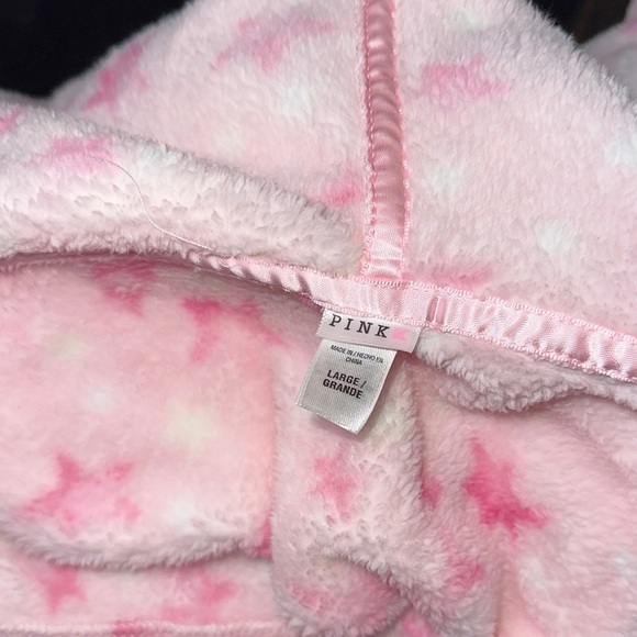 PINK women’s hooded zip-up fleece onesie size L - Picture 9 of 9